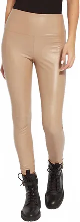 Lyss&eacute; Textured Leather Legging In Velvet Brown
