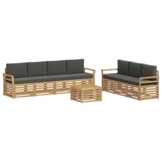 vidaXL Juegos De Sof&aacute;s 8 Uds. Blanco Y Antracita Poli&eacute;ster Vidaxl
