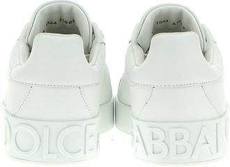 Dolce & Gabbana Womens White Calfskin Low Top Sneakers
