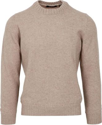 Gran Sasso Kasjmier Crew Neck Sweater Made in Italy - Heren - Cashmere truien - Beige - 2XL - Kasjmier - Truien & Vesten