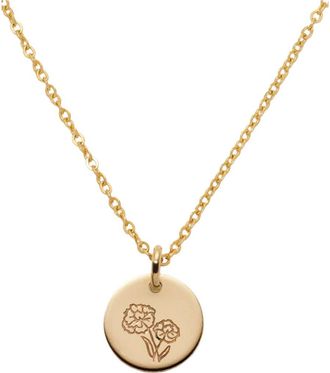 Made by Mary October Birth Flower Necklace in Gold Filled at Nordstrom, Size Medium