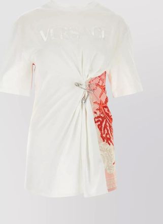 Versace ribbed cotton logo print t-shirt