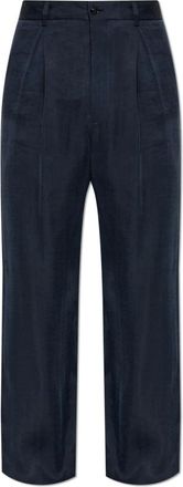 Giorgio Armani Broeken, Heren, Blauw, L, Gekreukte Broek