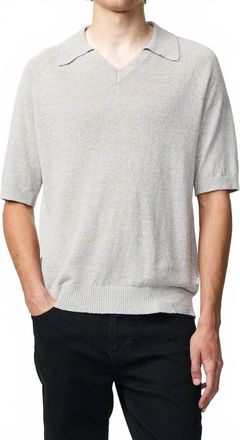 Nn.07 Cale V-Neck Polo In Winter Sky