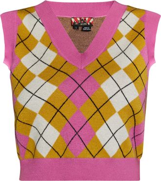 Mymo gebreide trui Dames Roze Geel Veelkleurig