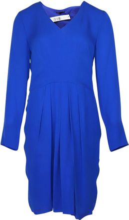 Theory Jaya V-Neck Dress in Blue Silk