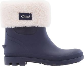 Chlo&eacute; Girls Faux Fur-Trim Rubberized Boots