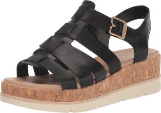 Dr. Scholls Only You Sandal Womens 10M Black Adjustable Strap Platform HTAT1310