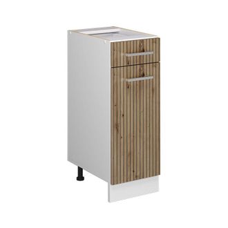 Vicco Mueble Bajo De Cocina R-line, Roble Artesanal, 30 Cm Sin Encimera Vicco