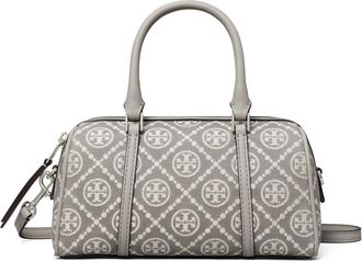 Tory Burch Mini T Monogram Jacquard Utility Barrel Bag in Gray at Nordstrom