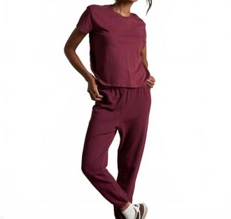 perfectwhitetee Johnny French Terry Sweatpant In Dark Burgundy