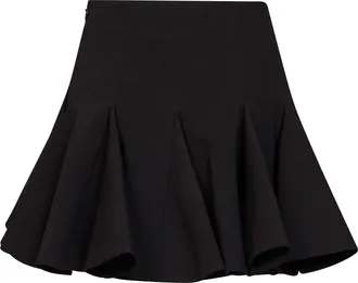 Des_Phemmes Flared Mini with Godet Inserts Skirt - Black