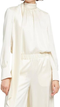 Toccin Veronica Bow Blouse In Ivory