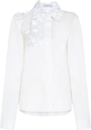 Gloria Coelho Camicia con decorazione a fiori - Bianco