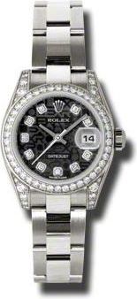 Rolex Lady Datejust 26 Black Dial 18K White Gold Oyster Bracelet Automatic Watch 179159BKJDO