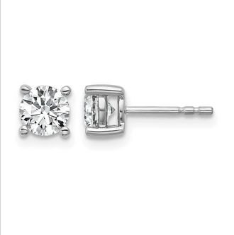 Diamond2Deal 14k Gold 1/5 ct Round Lab Grown Diamond Stud Earrings VS Clarity, D-E Color