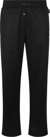 Philipp Plein Tracksuit Broek Monogram Stones Monogram - Heren - Sweatpants - Zwart - S - Katoen - Broeken