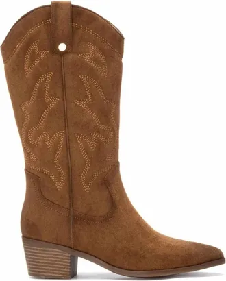 Xti Womens Western Pattern Boots In Camel