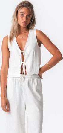 Perform Collection Linnen vest - gebroken wit