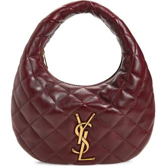 Saint Laurent Baby Icare Quilted Leather Hobo Bag in Rouge Cabernet at Nordstrom