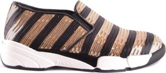 Pinko Slip-On Gestreepte Stoffen Sneakers - Dames - Loafers - Veelkleurig - 38 EU - Schoenen