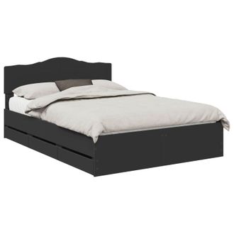vidaXL Estructura De Cama Negro 140 X 190 Cm Madera Ingenieril Vidaxl