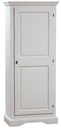 Biscottini International Bargue&ntilde;o De Estilo Country De Madera Maciza De Tilo Con Efecto Blanco Envejecido 72x40x173 Cm