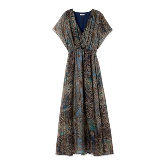 Oltre Kleedjes, Dames, Blauw, L, Chiffon, Maxi Kleedjes