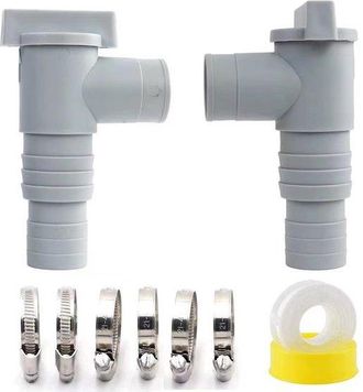 OEM V&aacute;lvula De Cierre Para Piscina - 32 Mm, Con 6 Abrazaderas, V&aacute;lvula De Pist&oacute;n, Accesorio De Mantenimiento