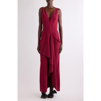 Givenchy Waterfall Stretch Crepe Cady Gown in Red Cherry at Nordstrom, Size 10 Us