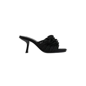 Karl Lagerfeld Karmel Sandalen met Hak - Dames - Muiltjes - Zwart - 35 EU - Katoen - Schoenen
