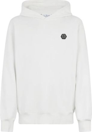 Philipp Plein Fleece Hoodie Basic - Heren - Hoodies - Wit - L - Katoen - Hoodies & sweatvesten