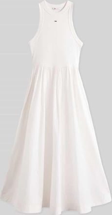 Tommy Jeans Midikleid aus reiner Baumwolle in Weiss, Gr&ouml;&szlig;e XXS