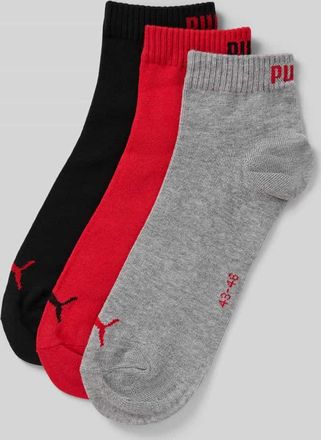 Puma Sneakersocken mit Logo im 3er-Pack in Dunkelorange, Größe 39-42