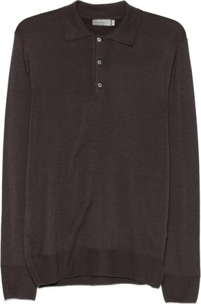 Canali Poloshirt met knopenbies - Bruin