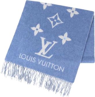 Louis Vuitton Pre-owned Scarves, female, Blue, Size: ONE SIZE Pre-owned Scarf