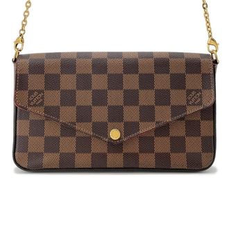 Louis Vuitton Damier Damier Canvas Ebene Red Color Pochette (Pre-Owned)