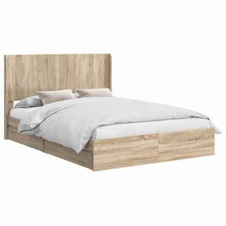 vidaXL Estructura De Cama Con Almacenamiento Y Cabecero Roble Sonoma Vidaxl