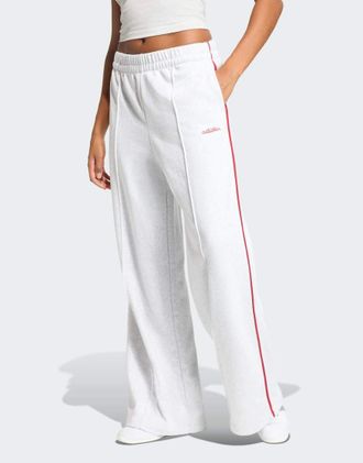 adidas adidas Performance - Seasonal Essentials Colourpop - Pantaloni grigio chiaro m&eacute;lange e bordeaux attivo con grafica ricamata