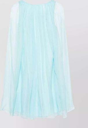 Max Mara layered silk midi dress with sheer cape