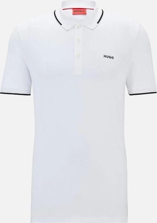 HUGO BOSS Mens HUGO Slim Fit Dinoso222 Polo Shirt, White - Size: 36