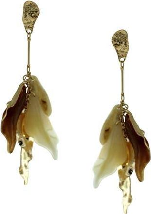 Olivia Welles Renata Petal Drop Earrings in Gold /Brown /Beige at Nordstrom Rack
