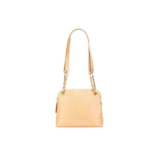 Chanel Pre-owned Elegante Schoudertas met Kettingriem en Binnenvakken - Dames - Pre-owned - Beige - Maat: ONE Size