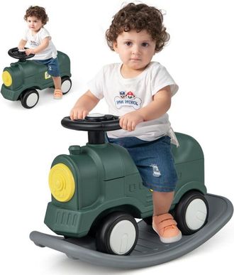 Costway Costway Caballito Balanc&iacute;n Y Coche Deslizante 3 En 1, Caballito Mecedor Con Tabla De Equilibrio Desmontable, Juguete Mecedor Con Ruedas Para Ni&ntilde;os De 