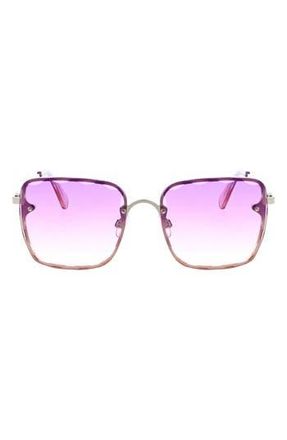 Bcbgmaxazria 52mm Beveled Square Sunglasses in Silver at Nordstrom Rack