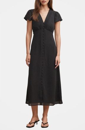 Ever New Ardelia Flutter Sleeve Midi Dress in Speckle Spot at Nordstrom, Size 12