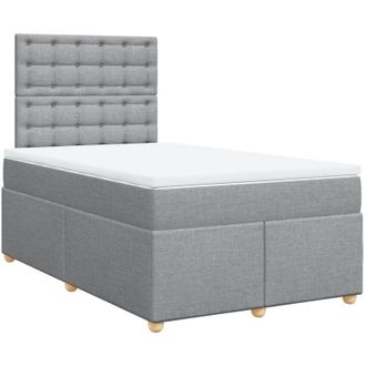 vidaXL Vidaxl - Cama Box Spring Con Colch&oacute;n Tela Gris Claro 120x190 Cm