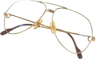 Cartier Pre-owned Accessories, male, Yellow, Size: ONE SIZE Pre-owned Trinity Two Bridges Sunglasses