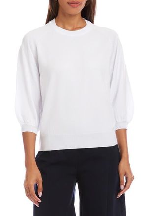 Karen Kane Puff Sleeve Sweater in White at Nordstrom, Size X-Large