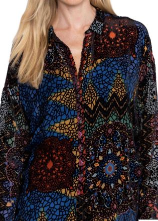 Johnny Was Audrey Oversized Burnout In Navy